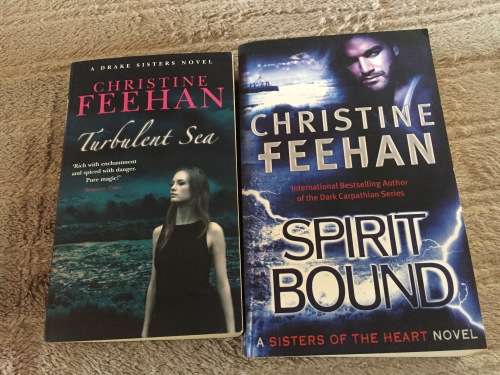 2 X BOOKS (SOFTCOVER) - TURBULENT SEA//SPIRIT BOUND: CHRISTINE FEEHAN (IN MINT CONDITION)