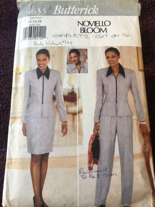 PATTERN BUTTERICK 4633 (COMPLETE, CUT ON 16) - JACKET, SKIRT and PANTS (SIZE 12-14-16)