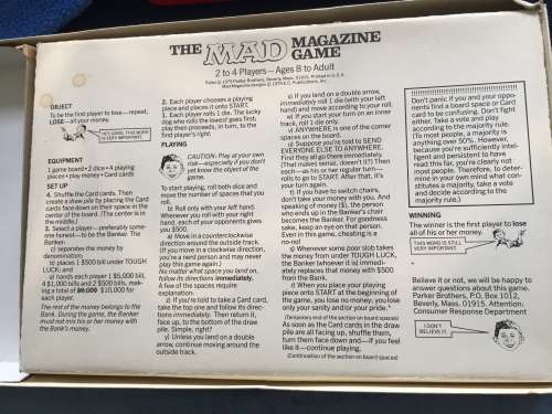 BOARD GAME: THE MAD MAGAZINE BOARD GAME - PARKER BROTHERS (1979)