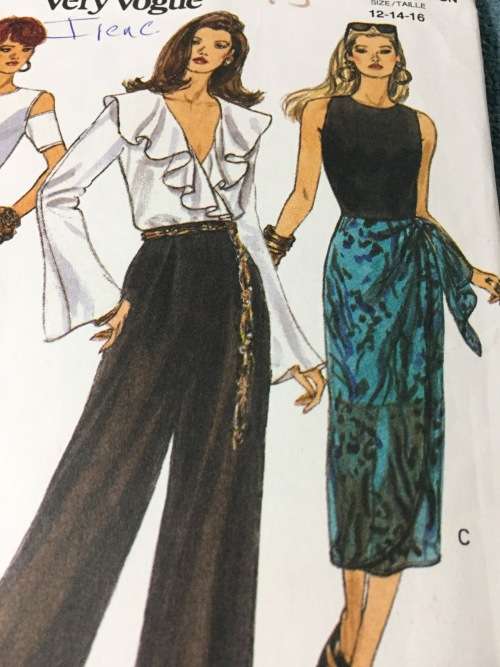 PATTERN VOGUE 8704 - PANTS and SKIRT (SIZE 12-14-16)