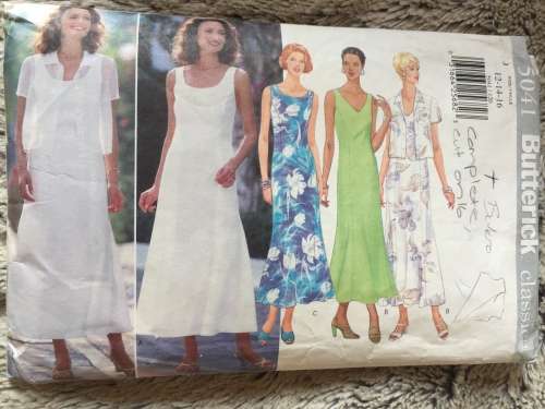 PATTERN BUTTERICK 5041 (COMPLETE, CUT ON 16) - TOP and DRESS (SIZE 12-14-16)