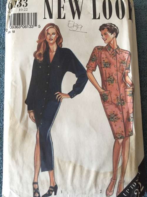 PATTERN NEW LOOK 6133 (UNUSED, A BIT OF WATERMARK DAMAGE) - DRESSES (SIZE 10-22) BIG SIZE