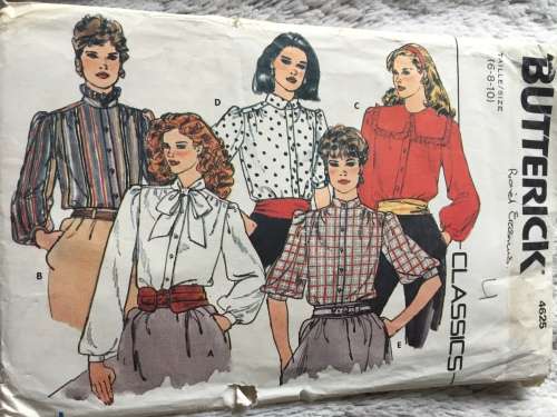 PATTERN BUTTERICK 4625 (UNUSED) - BLOUSE VARIATIONS (SIZE 6-8-10)