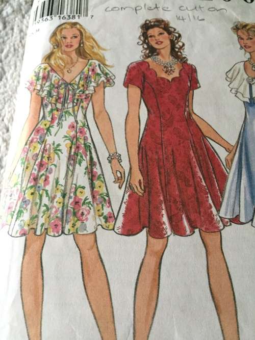 PATTERN NEW LOOK 6309 (COMPLETE, CUT ON 14/16) - DRESSES (SIZE 6-16)