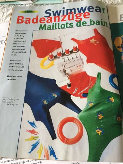 PATTERN BERNINA INSPIRATION (SUMMER 1999) - SWIMWEAR ETC (SEE PICS)