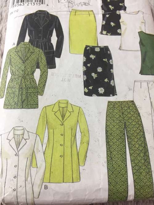 PATTERN NEW LOOK 6733 - JACKET,TOP,SKIRT,PANTS (SIZE 8-18)