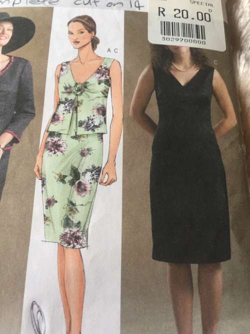 PATTERN BUTTERICK 4446 (COMPLETE, CUT ON 14) - VEST, JACKET and DRESS (SIZE 14)