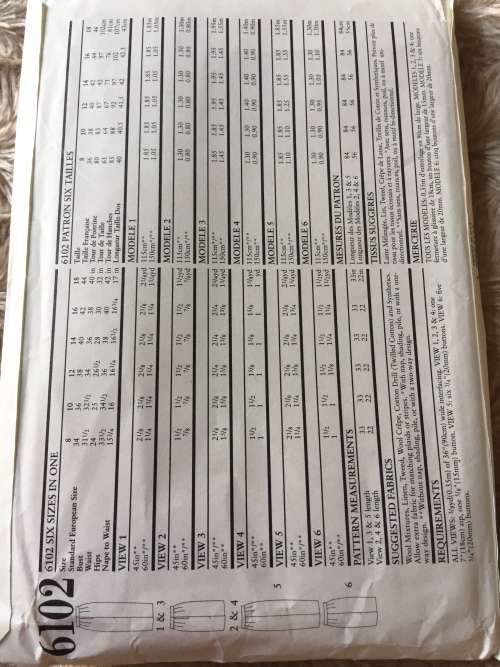 PATTERN NEW LOOK 6102 - SKIRTS (SIZE 8-18)