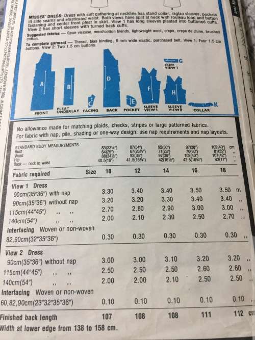 PATTERN STYLE 3089 (VINTAGE) - DRESSES (SIZE 16)