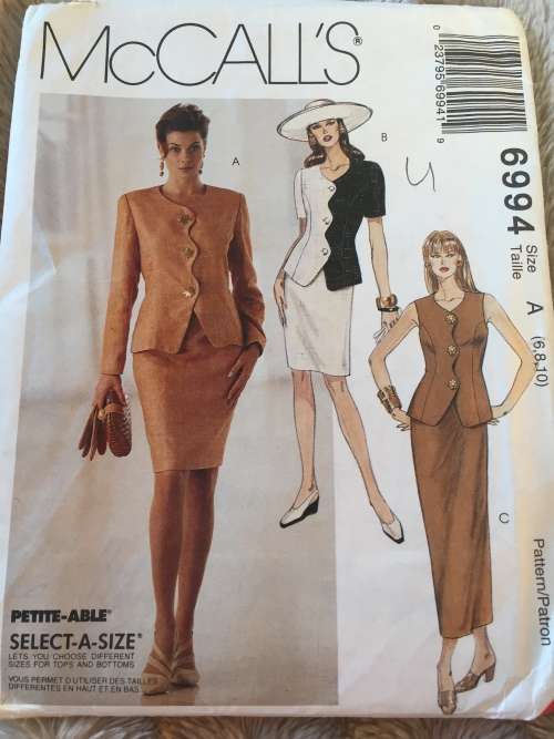 PATTERN MCCALL`S 6994 (UNUSED) - JACKET and SKIRT (SIZE 6-8-10)