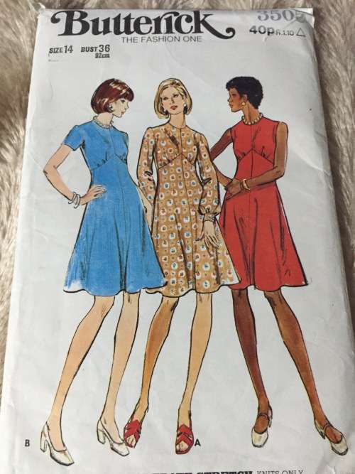 PATTERN BUTTERICK 3505 (VINTAGE) - DRESSES (SIZE 14)