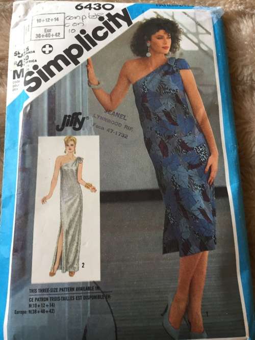 PATTERN SIMPLICITY 6430 (VINTAGE, CUT ON 10) - DRESSES (SIZE 10)