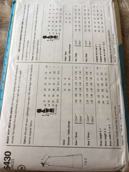 PATTERN SIMPLICITY 6430 (VINTAGE, CUT ON 10) - DRESSES (SIZE 10)