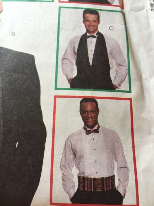 PATTERN MCCALL`S 8000 (COMPLETE) - MEN`S VEST, BOW TIE & CUMMERBAND (SIZE S-M-L)