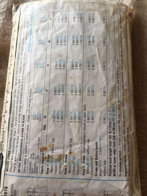 PATTERN STYLE 1918 (VERY VINTAGE, COMPLETE) - DRESSES (SIZE 10)