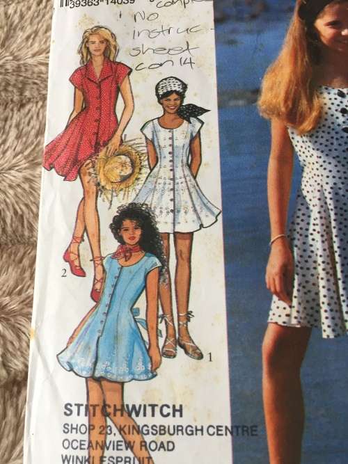 PATTERN STYLE 2303 (CUT ON 14, NO INSTRUCTION SHEET) - GIRLS` DRESSES & PLAYSUIT (SIZE 9-14)
