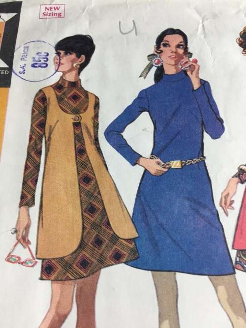 PATTERN MCCALL`S 2085*1969 (VERY VINTAGE, UNUSED) - DRESS & VEST (SIZE 14)