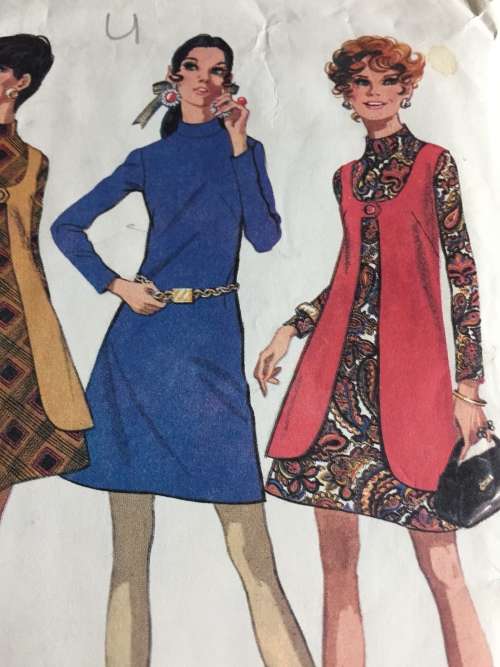 PATTERN MCCALL`S 2085*1969 (VERY VINTAGE, UNUSED) - DRESS & VEST (SIZE 14)