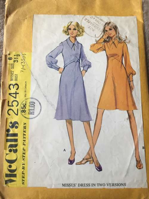 PATTERN MCCALL`S 2543 (VINTAGE, TIDY PATTERNS) - ONE PIECE DRESS (SIZE 8)