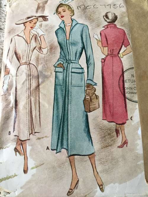 PATTERN MCCALL`S 7756 (VERY VINTAGE, TIDY PATTERNS) - DRESS (SIZE 40)