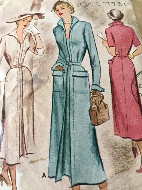 PATTERN MCCALL`S 7756 (VERY VINTAGE, TIDY PATTERNS) - DRESS (SIZE 40)