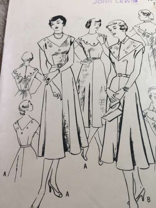 PATTERN BUTTERICK 5292 (VERY VINTAGE, NEAT & TIDY PATTERN) - SLEEVELESS ONE-PIECE DRESS (SIZE 16)