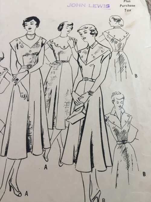 PATTERN BUTTERICK 5292 (VERY VINTAGE, NEAT & TIDY PATTERN) - SLEEVELESS ONE-PIECE DRESS (SIZE 16)