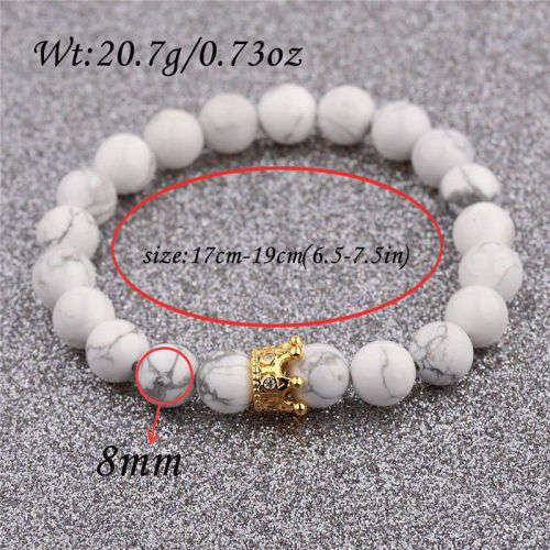 2Pcs Couple King Queen Crown Bracelets White/Black (Free Shipping)