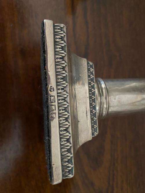 Pair Georgian Sterling Silver Candle Stick Holders