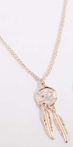 Rose Gold Dreamcatcher pendant and necklace