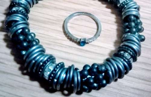 Sterling Silver chunky bracelet with Ring