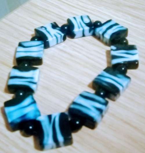 Zebra black and white stones bracelet