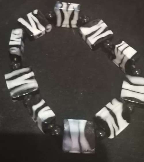 Zebra black and white stones bracelet