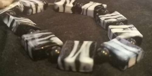 Zebra black and white stones bracelet