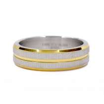 Men`s stainless steel 2 tone ring