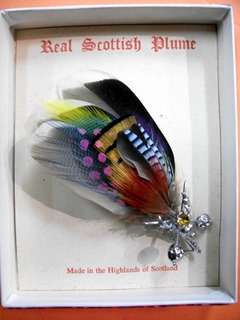 REAL SCOTTISH PLUME BROOCH MADE IN THE HIGHLANDS OF SCOTLAND