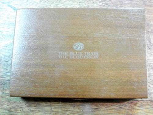 THE BLUE TRAIN DIE BLOUTREIN 2 X DECKS OF PLAYING CARDS IN ORIGINAL WOODEN BOXED - UNUSED