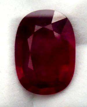Ruby.   Antique Cushion .  Crimson Red Madagascan Ruby.  15.160cts