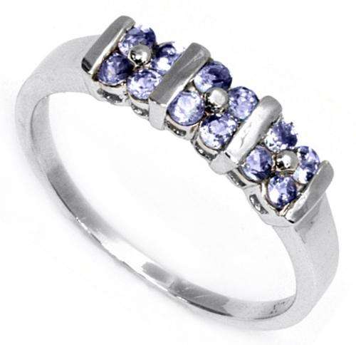 10k SOLID WHITE GOLD TANZANITE RING .   TANZANITE WT:   0.450CTS