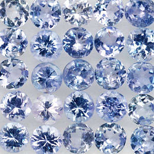 TANZANITES!    Light violet purple Blue.     Round Brilliant cut.   50 available.    1.5mm .