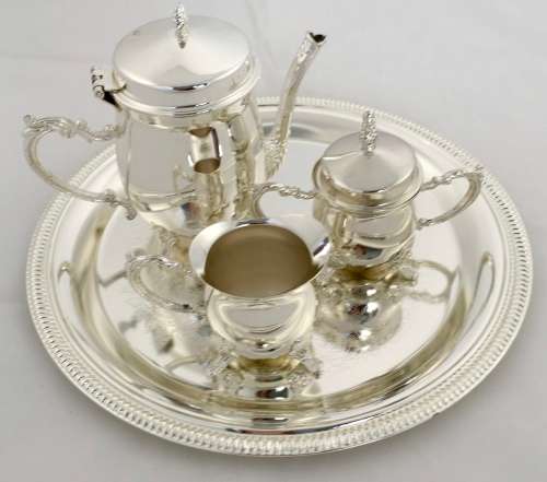 Gorgeous 5 piece Silver Plated tea set- Great gift for for any occasion!