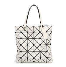 **NEW ARRIVAL** Ladies designer style Geometric Laser diamond Shape Tote-In Cream-Made to Wow!