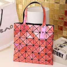 **NEW ARRIVAL** BAOBAO *Ladies designer Geometric Laser diamond Shape Tote-In Orange-Made to Wow!