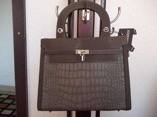 **Stunning Ladies PU mock croc leather Bag in BLACK.  A Great buy! Great Quality!