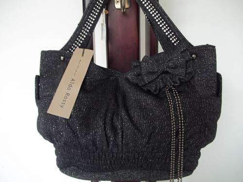 LATE ENTRY*NEW AUTHENTIC*ALDO ROSSY* designer BAGS From ITALY- bag BLACK DIAMANTES-HIGH QUALITY