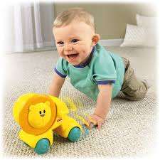 Fisher Price "PRESS & CRAWL LION"- Great developmental toy! Great XMAS gift!