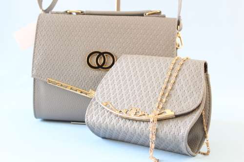 Elegant PU leather bags (set of 2) in Grey-step out in style!
