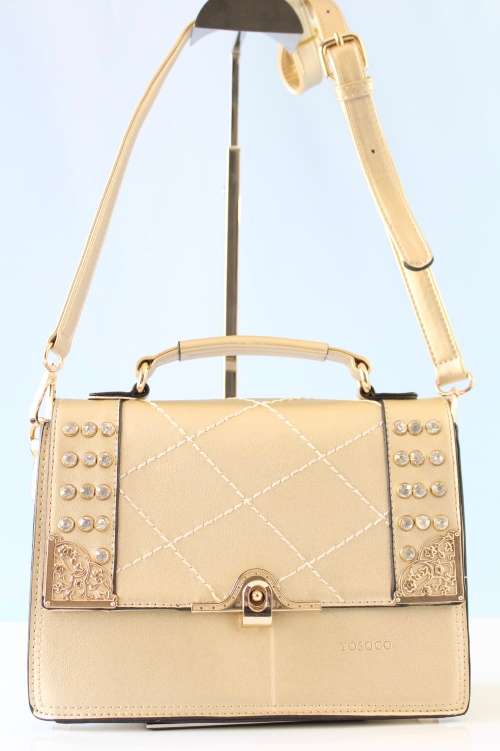 **NEW ARRIVAL** Luxury High quality Ladies TOSOCO designer style Bling Handbag in Gold -Made to Wow!