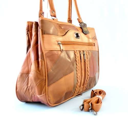 Ladies Genuine Patch Leather Hand Bag