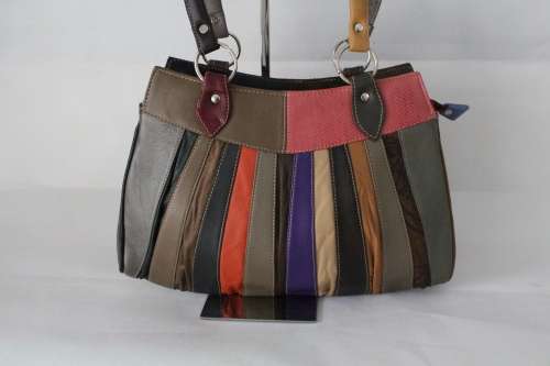 Ladies Multi Colour  Real Leather Hand bag- Enough room for all essentials!